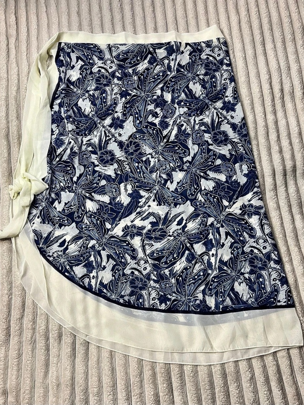 Floral Mini Skirt in Blue & White